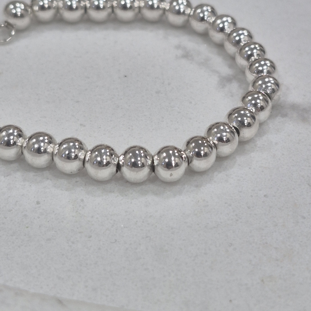 Elegant Silver Beaded Bracelet